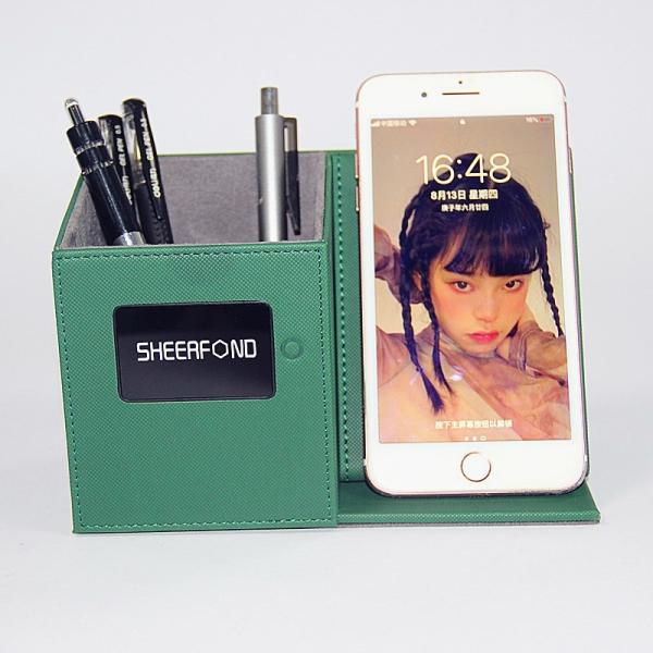 Держатель карандаша ODM Ультрапортативный кожаный, пылезащитный беспроводной организатор поручая стола