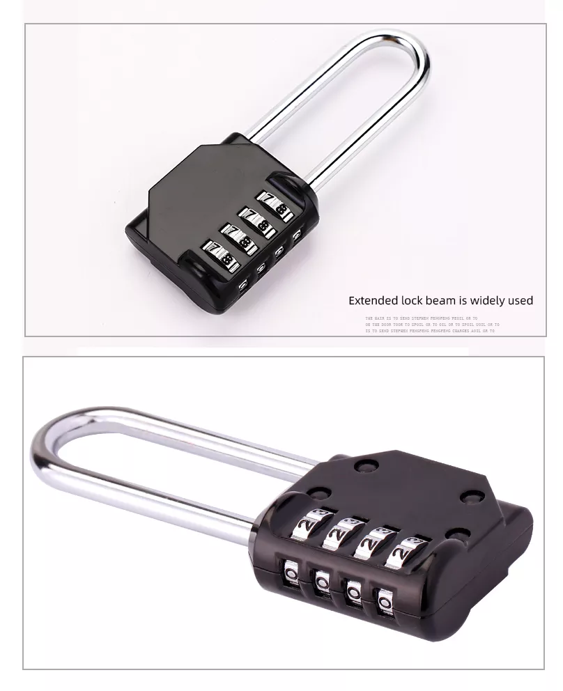 Locks Manufacturer 4 Digit Code Longe Shackle Zinc Alloy Lock Keyless Antitheft Password Combination Padlock