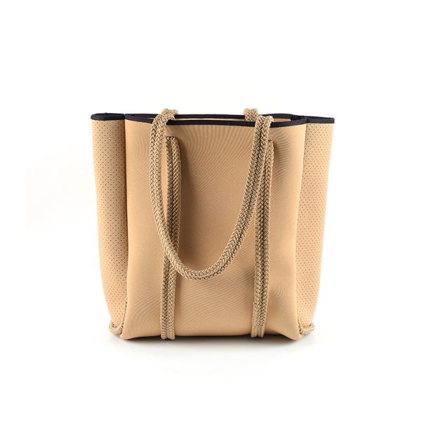 Hand Woven Rope Diving Material Khaki Beach Bag Large Capacity Tote