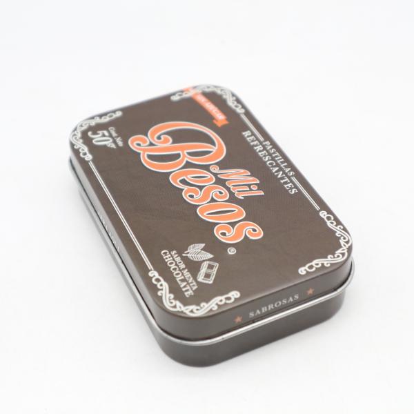 O metal retangular Tin Can CYMK imprimiu a hortelã Tin Box Empty Metal Containers com tampa