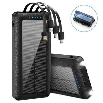10000mAh Type-C Solar Phone Charger Camping Portable Charger Solar Power Bank With Kickstand