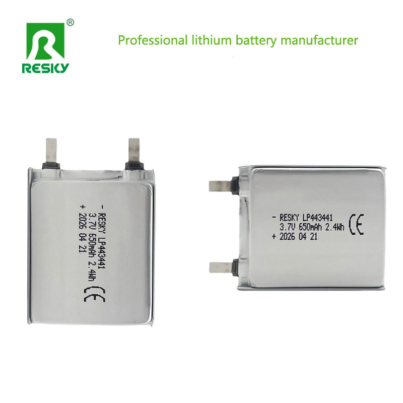 Factory Single Lithium Battery Cell 443441 3.7V 650mAh Rechargeable Lipo Battery For Portable Beauty