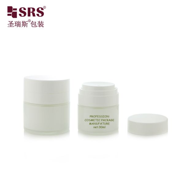 AB002 30ml 50ml Cute Luxury Glass Lotion Serum Bottle Replaceable Container Customization Painted Froested