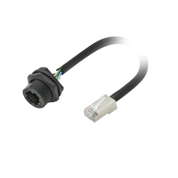 A rede 8 Pin Waterproof Rj 45 Jack Plastic Straight Male To Rj45 fêmea moldou o cabo