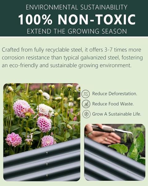 Custom Logo Galvanized Raised Flower Beds For Outdoor Plants With Safety Edging Stock Tanks
