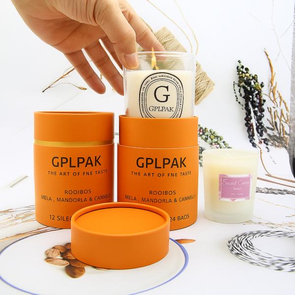 Luxury Packaging Dark Green Kraft Paper Tube Aromatherapy Candle Cylinder Box With Digital Sample And Sponge Insert