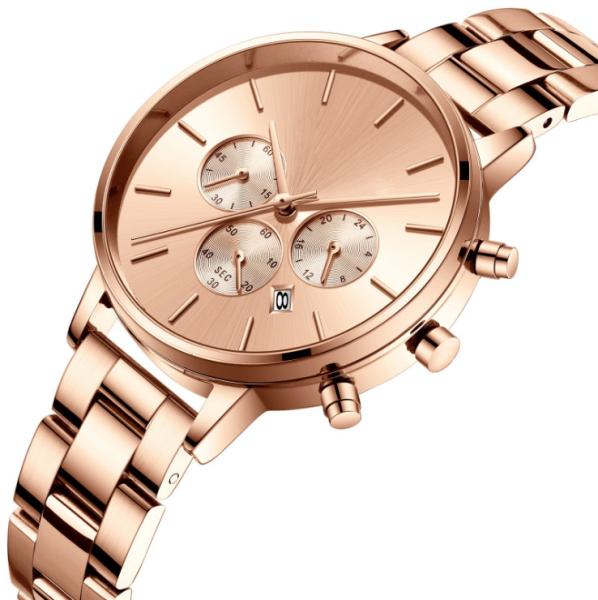 Sport Alloy Quartz Watch Ladies Steel Solid Band Minimalist Waterproof Watch
