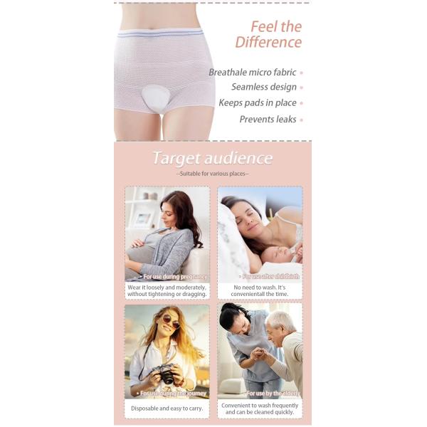 Womens 100% Cotton Breathable Plus Size Disposable Underwear For Travel