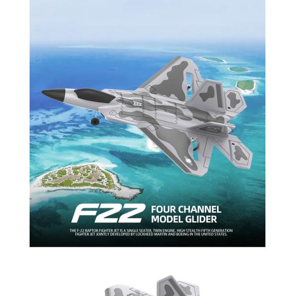4K UHD Video Capture F22 Fixed Wing RC Airplane Easy To Fly Durable Soft EPP Foam Glider Plane for Outdoor Adventures