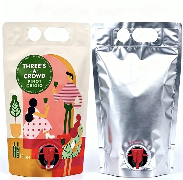 1L 5L Wine Stand Up Bags Food Grade Wine Packaging Suitable For Wine Apple Juice