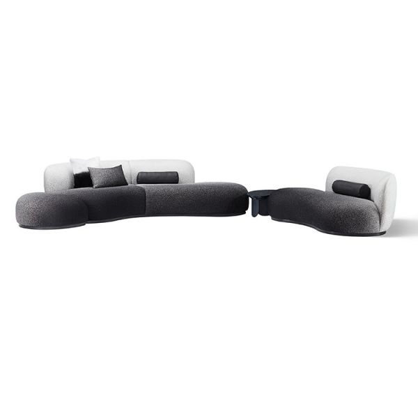 Gradient Fabric Arc-shaped Sofa, Living Room Hotel Designer Furniture, Modern and Simple Combination Modular Sofa,Source Factory