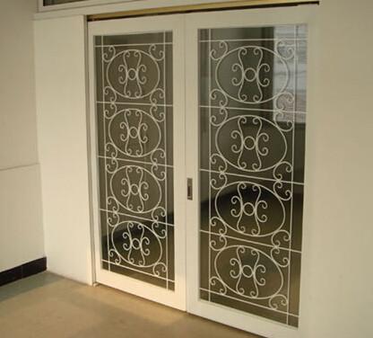 white color wrought iron glass