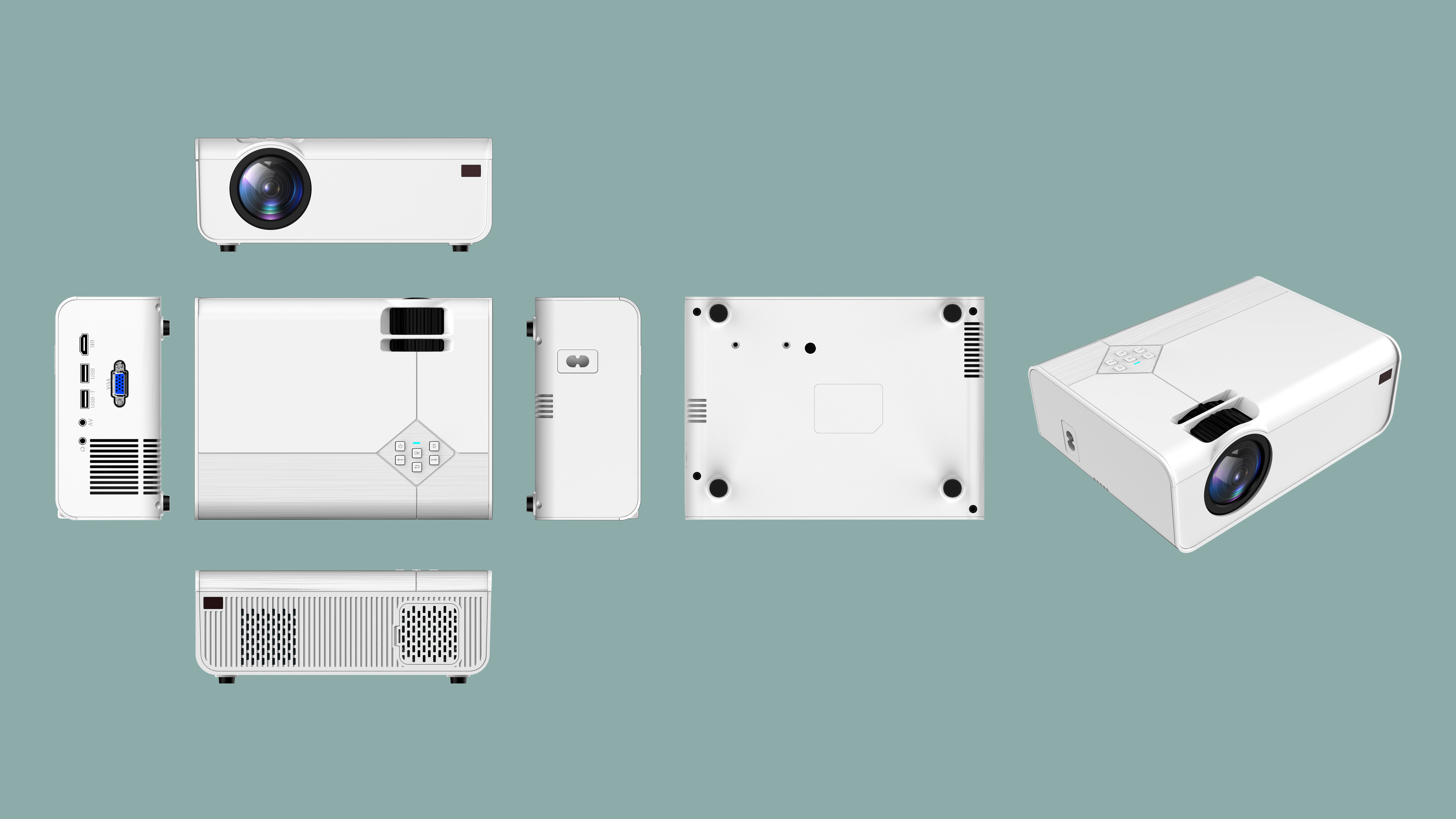 Входной сигнал USB AV HDMI репроектора домашнего кинотеатра полный HD 1080p OEM