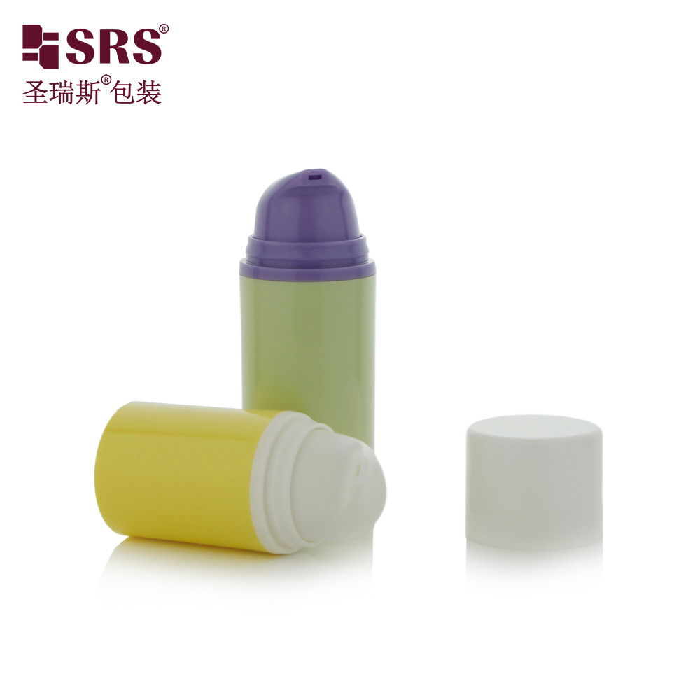 15 мл 30 мл Luxury White Glossy PP PCR Экологически чистые бутылки с насосом лосьона без воздуха бутылка 50 мл
