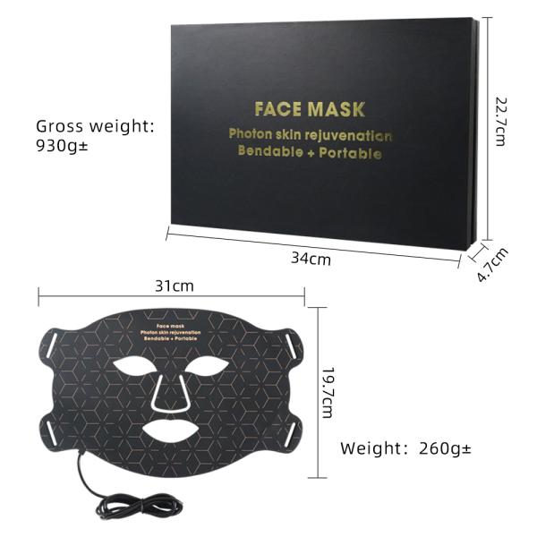 4 Color Light Silicone LED Light Face Therapy Mask for Acne Treatment Energy 46mv/cm2