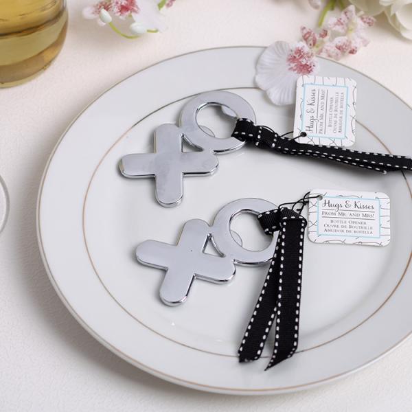 Hugs & Kisses from Mr. & Mrs. Wedding Bottle Openers