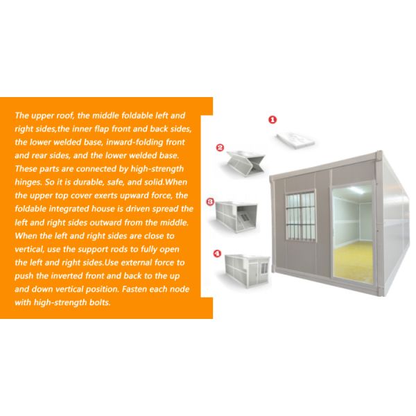 20ft Prefab Folding Container House Portable Folding Modular Mobile Container Anti Wind