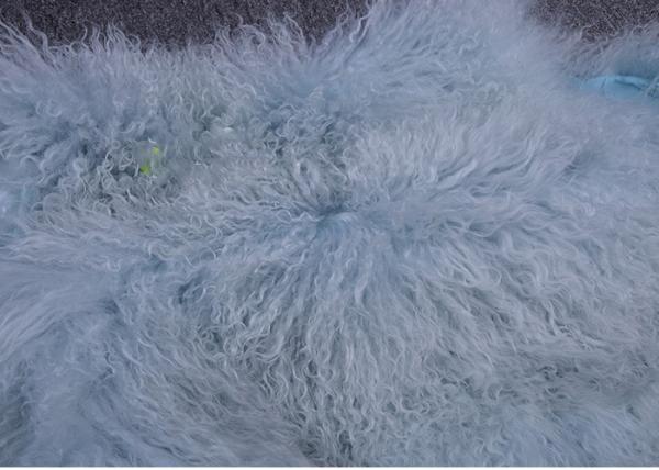 Mongolian Sheepskin Rug Luxurious 60 x120cm White Long Curly TIbetan Sheepskin
