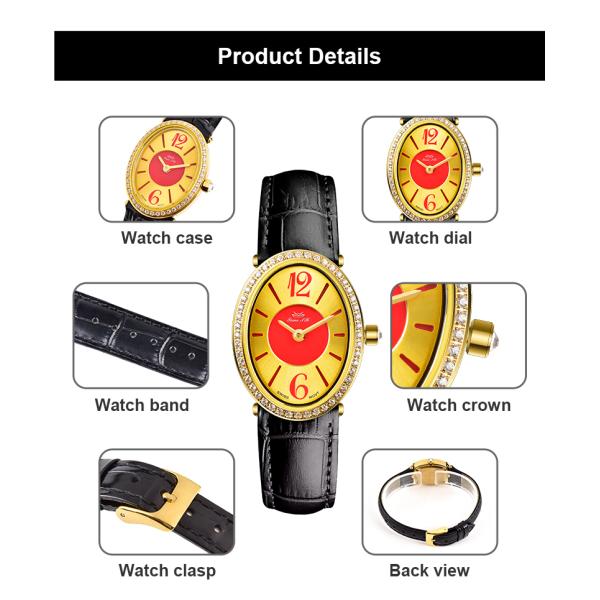 Мода Круглый Корпус Женские Кварцевые Часы Браслет Роскошные Женщины