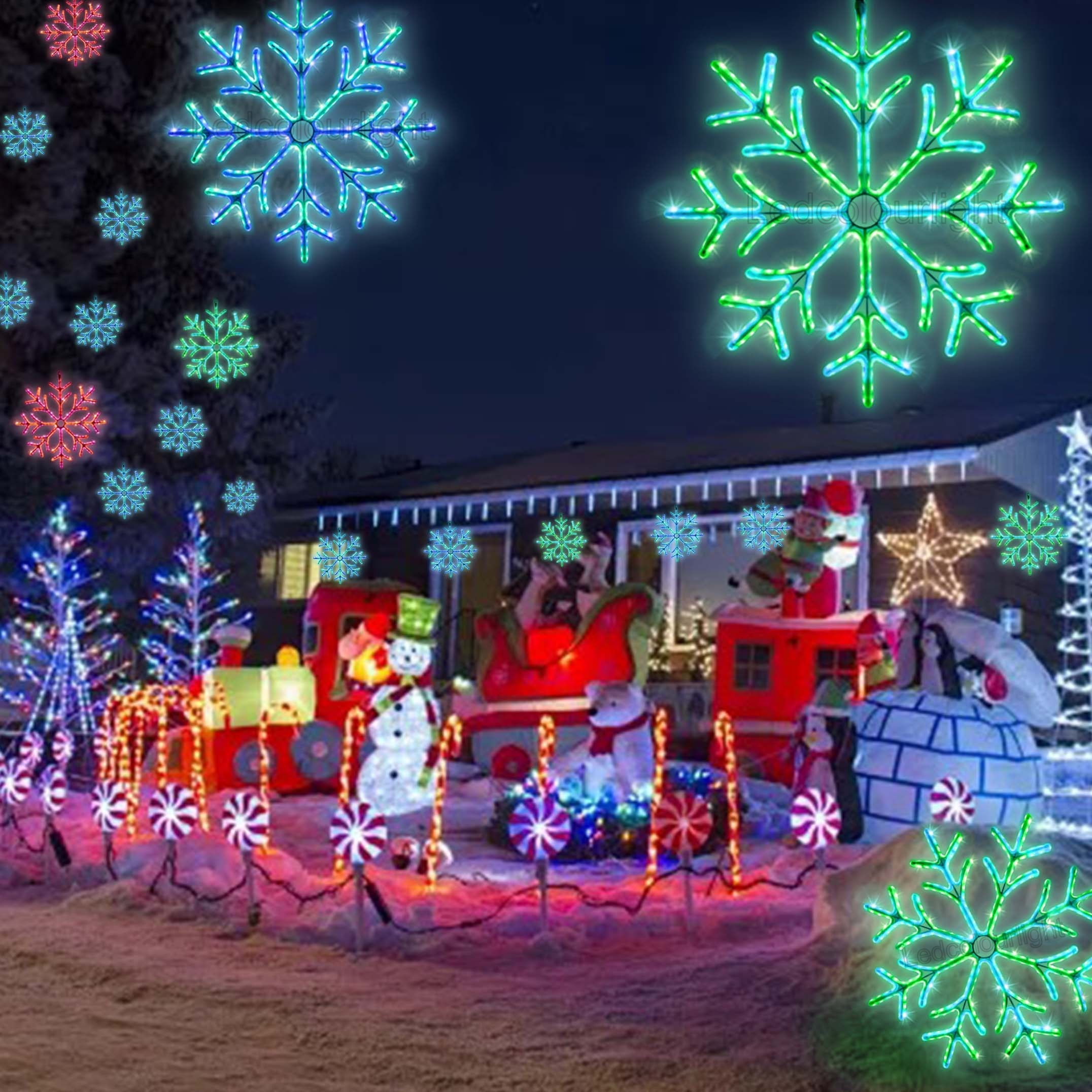 IP65 Waterproof DMX512 RGB LED Snowflake Light for Christmas Outdoor Decoration