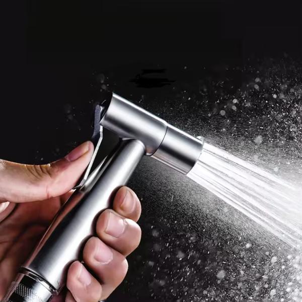 Stainless Steel Brushed Finish Spray Shower Set for Cleaning and Boosting Performance