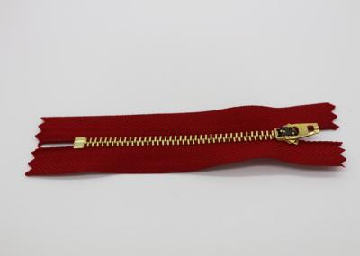 Raw Brass Metal Fire Retardant Zippers Fire Aramid Tape For Garments And Bags