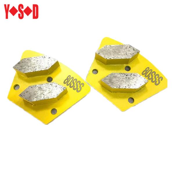 Metal Bond Diamond Grinding Shoes Trapezoid Double Bars 6# - 300# Concrete Grinder Shoe