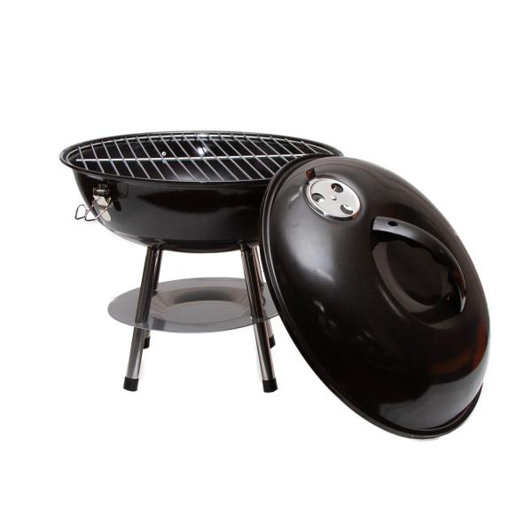 Grelha de Carvão de Forma de Maçã Bola de Camping Outdoor Mini Barbecue com tampa de bloqueio
