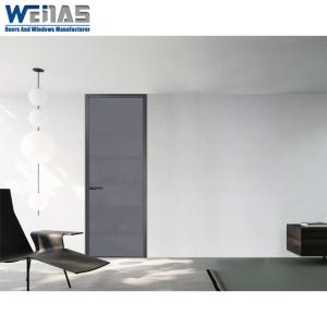 Slim Frame Interior Casement Aluminum Toilet Door For Kitchen Bedroom