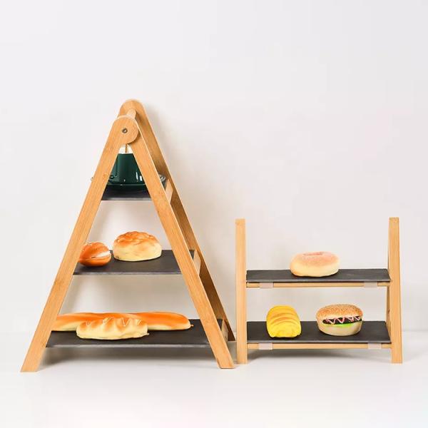 Дисплейный стенд из натурального бамбука для изысканных тортов и десертов CE / EU