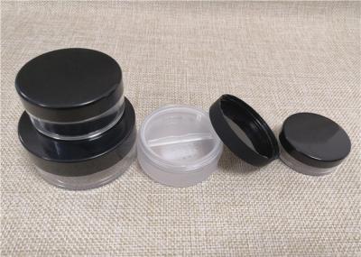 Black Cap Small Plastic Jars , Plastic Makeup Containers For Powder Storage
