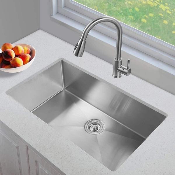1.5mm Thickness Undermount Kitchen Bar Sink Stainless Steel 1 Bowl With Strainer