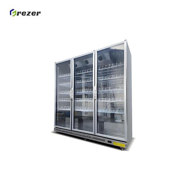Stand Up Dairy Freezer Combined Three Door Glass Freezer For Supermarket