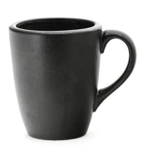Custom Logo Plain Black Glazed Color Reusable Ceramic Coffee Mug