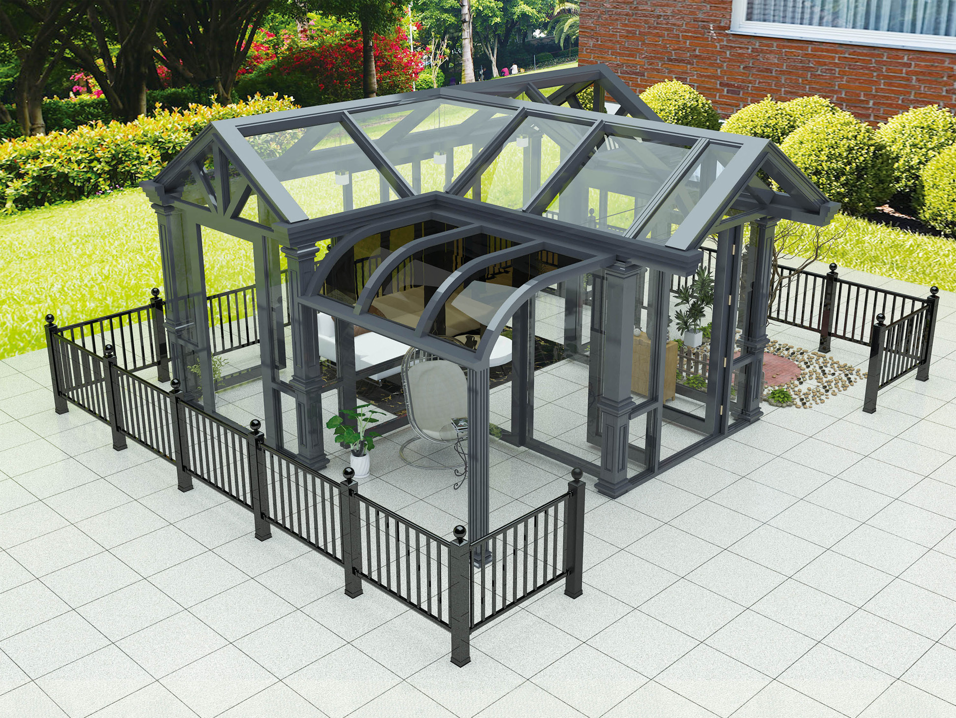 Modular Design Aluminium Sun Room Broken Bridge Structure Leak Proof Sealing