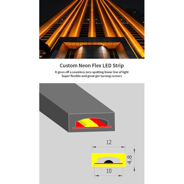 Outdoor Flexible COB Neon Light DC12V DC24V SMD 2835 10mm RGB LED Strip 120leds/M