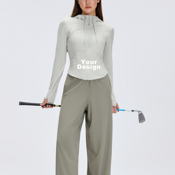 Women Customized Quick Dry Mesh Hooded Gym Jacket