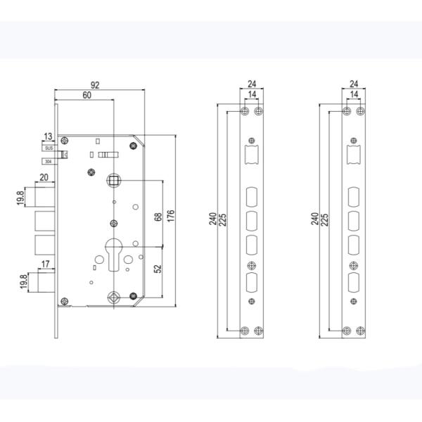 High Security Fingerprint Ttlock Smart Lock Tuya E06 Digital Smart Door Lock For Home Airbnb Apartment Project