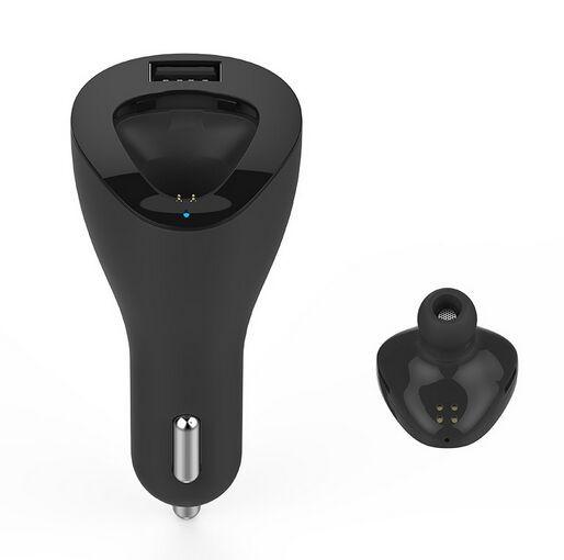 Car Bluetooth Headphones With 2.1 A Charger Intellingent 1-to-2 Multipoint Connection