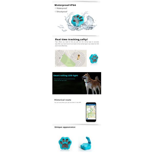 Reachfar rf-v30 2016 cheap mini waterproof wifi anti-lost pet gps tracker inside sim card