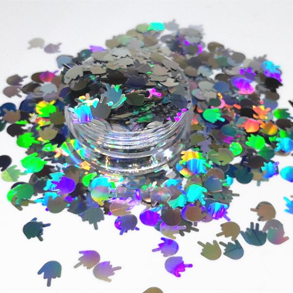 Wedding Event Parties 3D Polyester Hands with Holographic Silver Black Middle Finger Glitter and Other Holiday Supplies