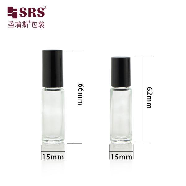 Custom Small Convenient 4ml Cosmetic Essential Oil Perfume Thick-bottomed Glass Roll on Bottle