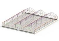 Galvanized Steel Frame Plastic Film Greenhouse For Vegetable Farming