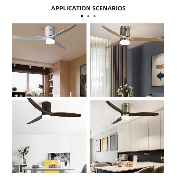 European Style Loft 3000-5000K real Wood Ceiling Fan Light 90lm/w noiseless