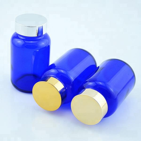Wide Mouth 120cc Amber Pill Bottles Seal Metal Lid For Long Distance Travel