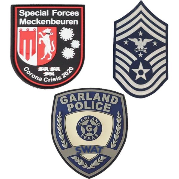 Iron On 50mm Police Embroidered Patch Hook Loop Backing Miltary Badge