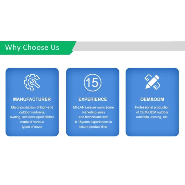 Manual Led Light 4.5x2.7m Outdoor Sun Parasol With Crank