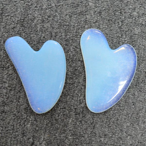 Technical Polished Opal Stone Gua Sha Scraping Massager for Skin Care and Detoxification