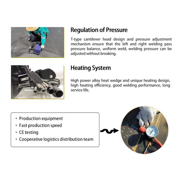 Geomembrane Welding Machine 0.2-2.5mm with Function PE PP PVC Plastic Welder