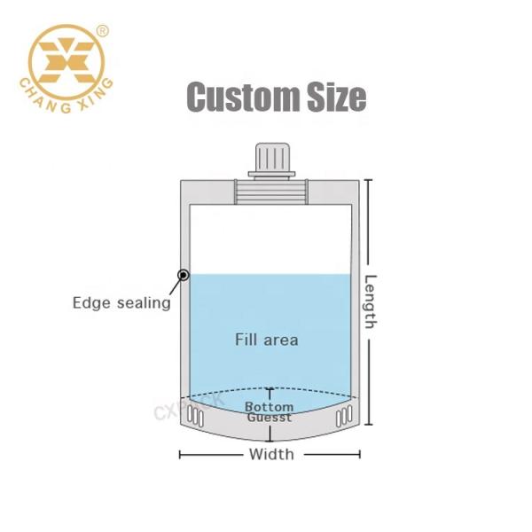 150ml 1L 5Lの飲料の洗剤の口SGSが付いている包装の袋の再使用可能なプラスチック飲み物袋